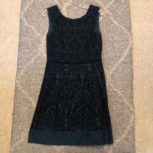 The Limited Jacquard deep green/blue dress
